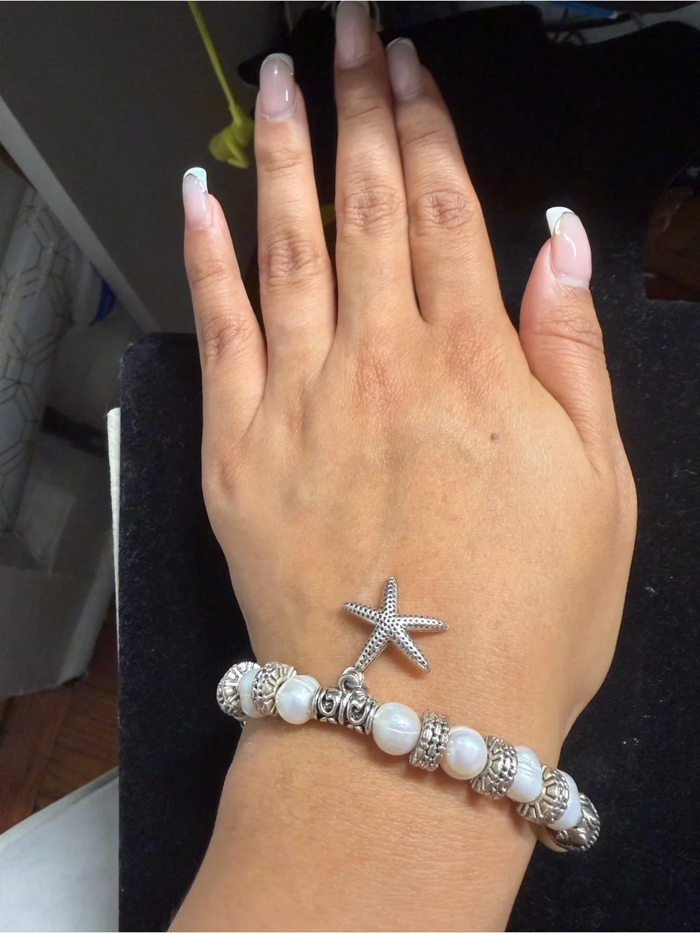 Starfish and Pearl Stretch Bracelet